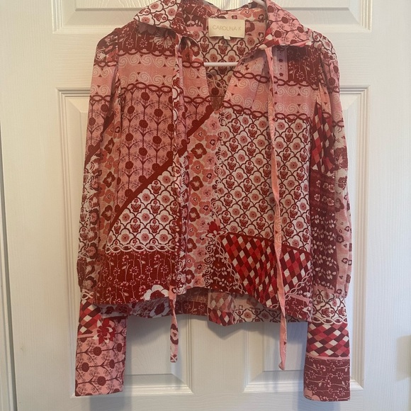 Patchwork Red Blouse - Picture 2 of 7